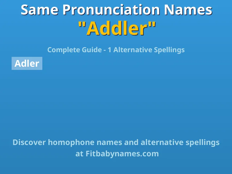 Infographic: Addler same pronunciation names, similar names, and homophone names