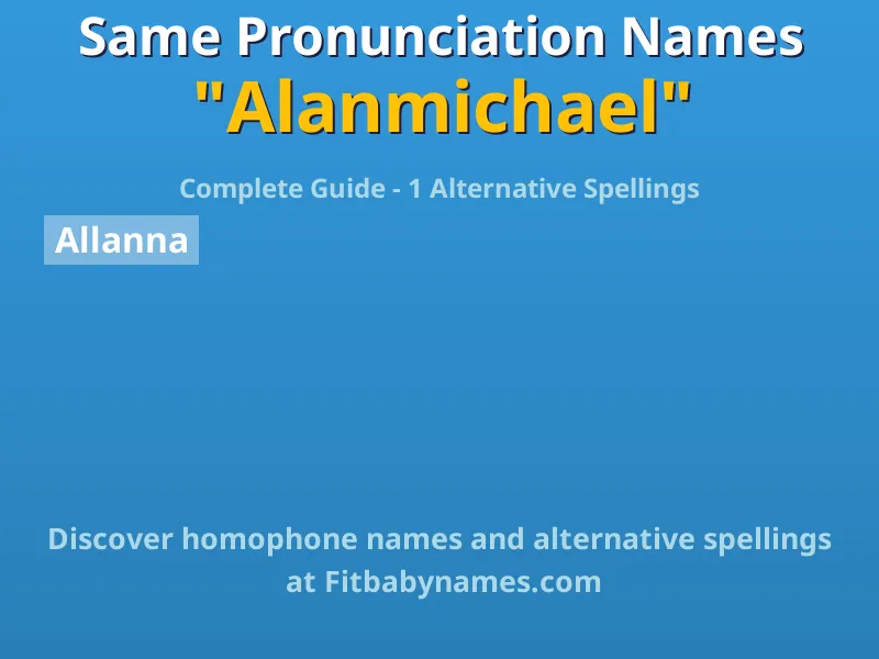 Infographic: Alanmichael same pronunciation names, similar names, and homophone names