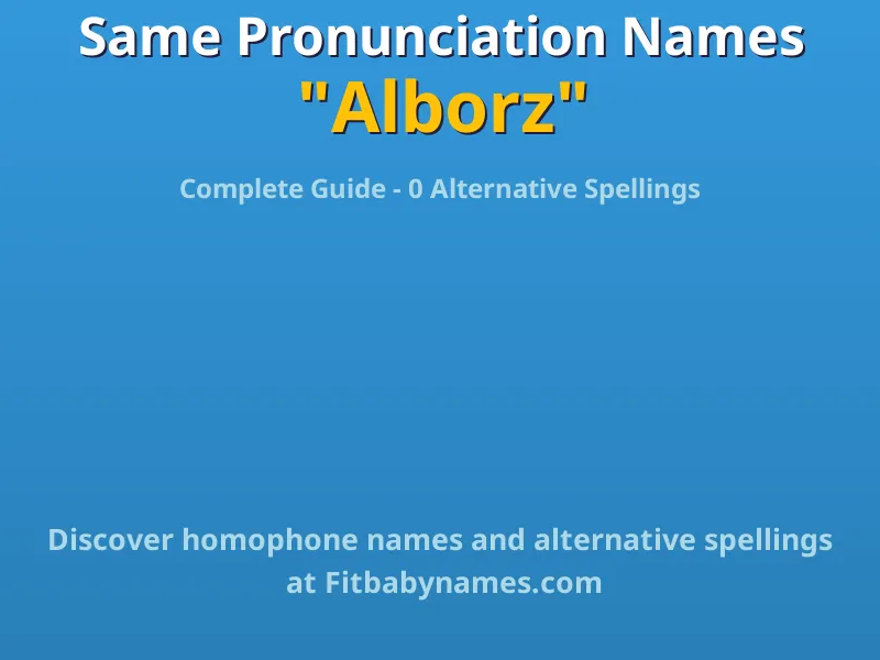 Infographic: Alborz same pronunciation names, similar names, and homophone names