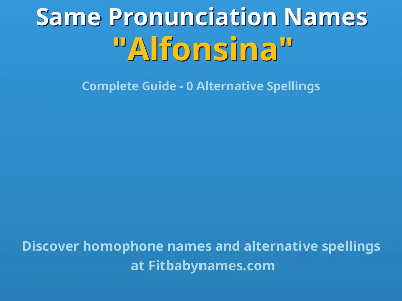 Infographic: Alfonsina same pronunciation names, similar names, and homophone names