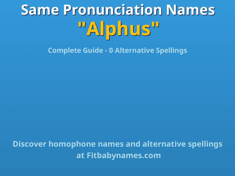 Infographic: Alphus same pronunciation names, similar names, and homophone names