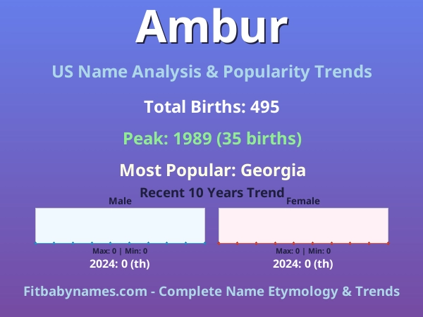Infographic: Ambur name meaning, origin, and popularity trends in the United States (US baby name analysis chart)
