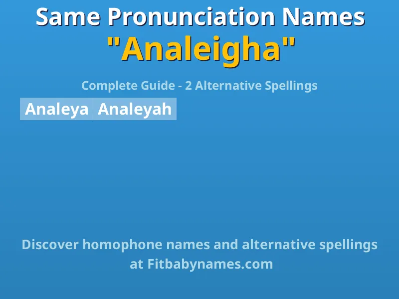 Infographic: Analeigha same pronunciation names, similar names, and homophone names