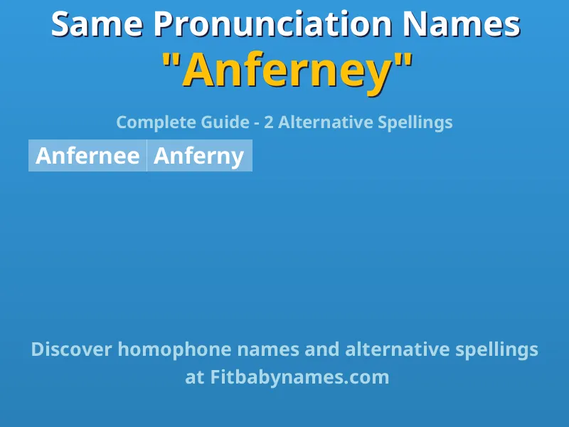 Infographic: Anferney same pronunciation names, similar names, and homophone names