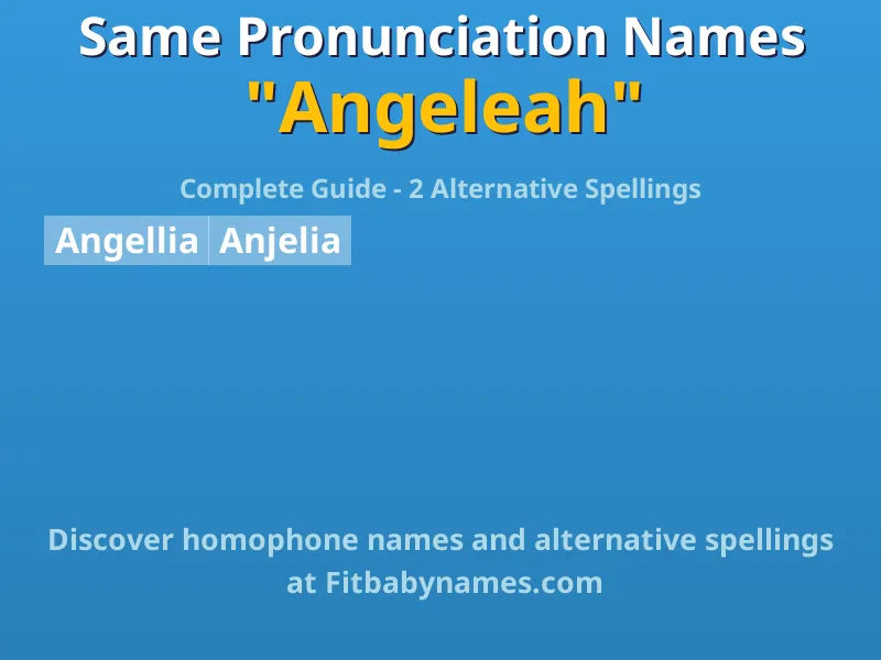 Infographic: Angeleah same pronunciation names, similar names, and homophone names