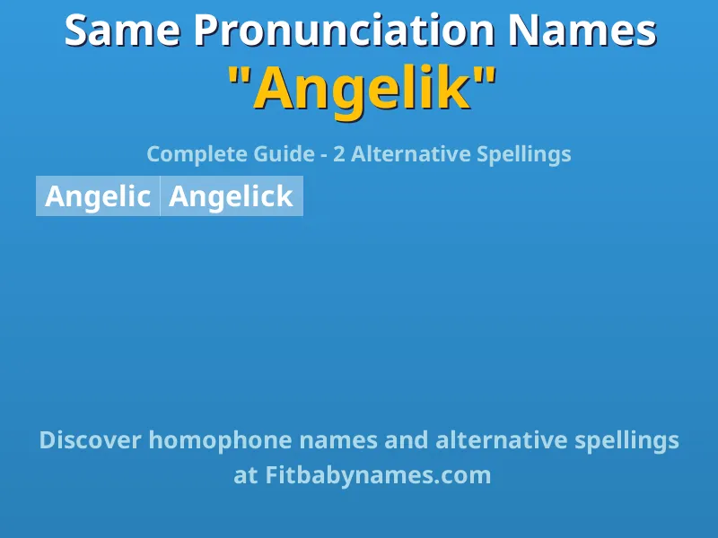 Infographic: Angelik same pronunciation names, similar names, and homophone names