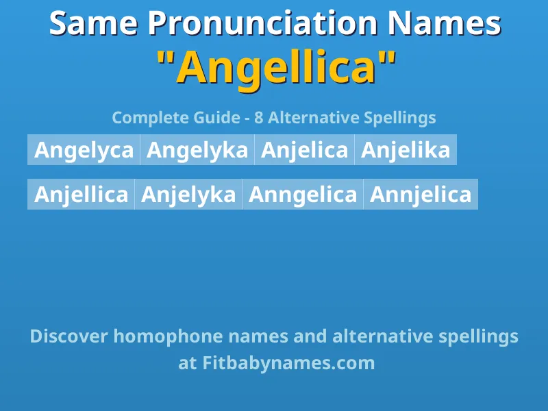 Infographic: Angellica same pronunciation names, similar names, and homophone names