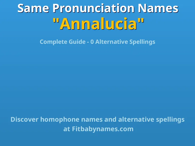 Infographic: Annalucia same pronunciation names, similar names, and homophone names