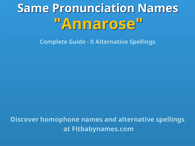 Infographic: Annarose same pronunciation names, similar names, and homophone names