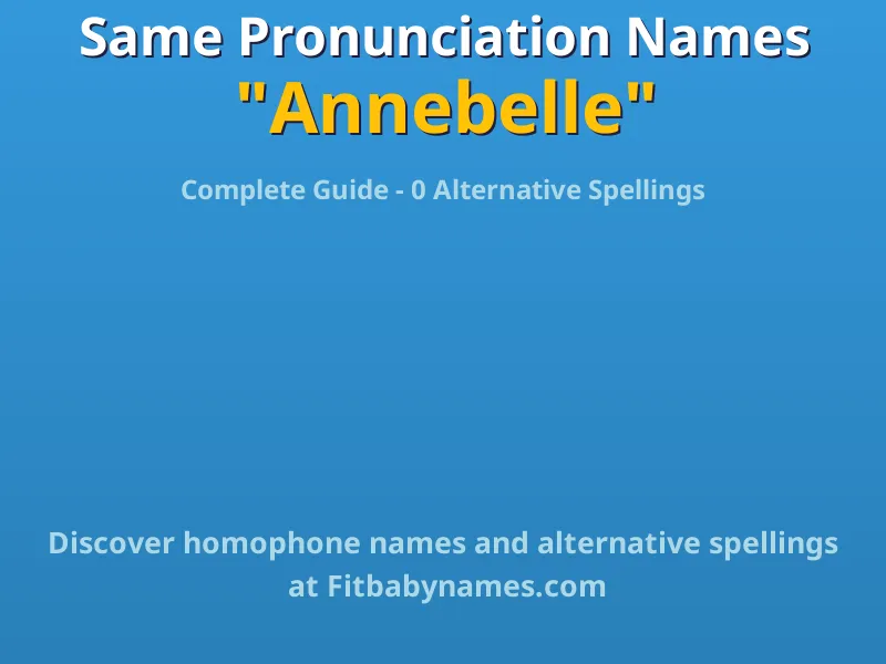 Infographic: Annebelle same pronunciation names, similar names, and homophone names