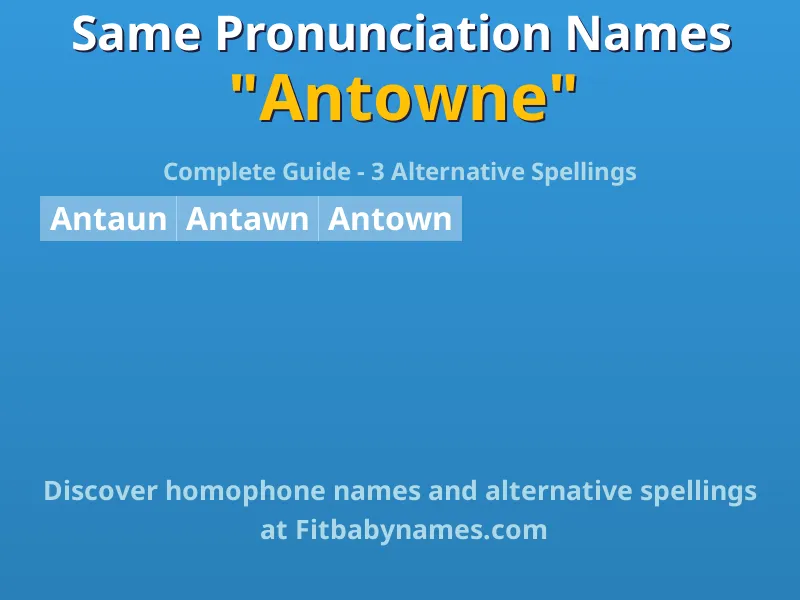 Infographic: Antowne same pronunciation names, similar names, and homophone names