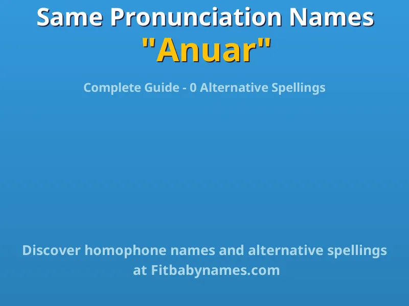 Infographic: Anuar same pronunciation names, similar names, and homophone names