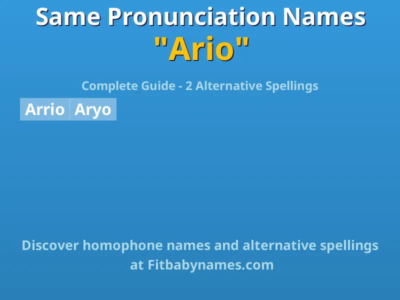 Infographic: Ario same pronunciation names, similar names, and homophone names