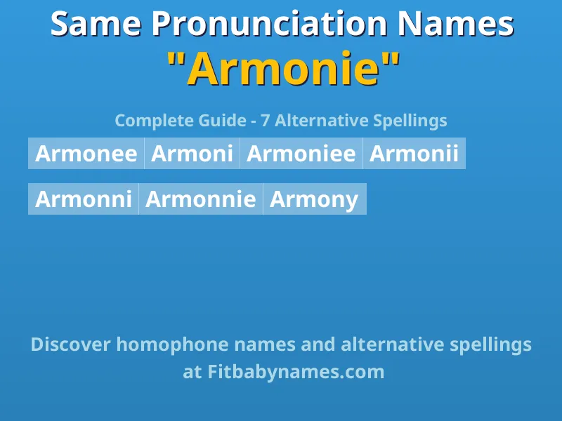 Infographic: Armonie same pronunciation names, similar names, and homophone names