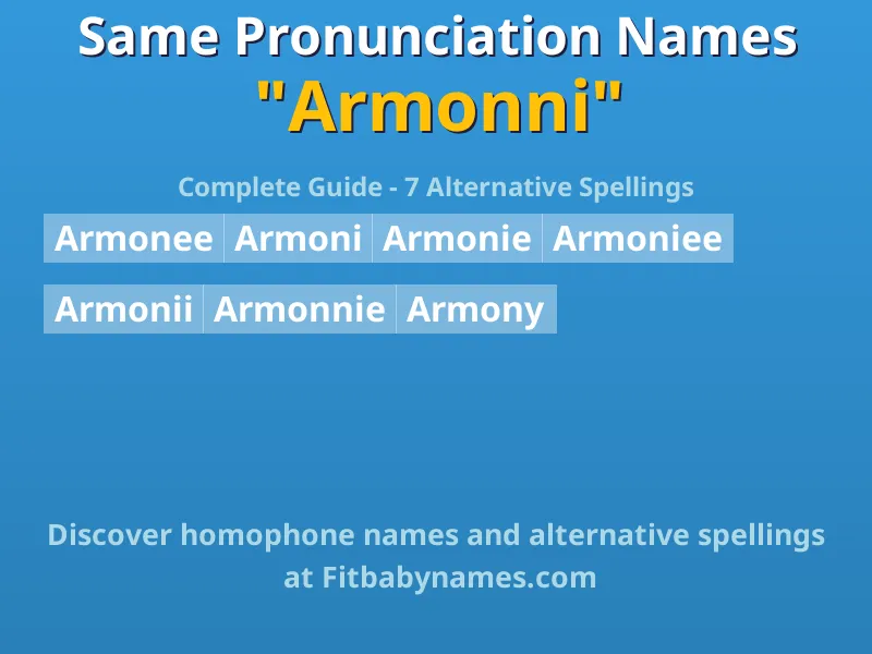 Infographic: Armonni same pronunciation names, similar names, and homophone names