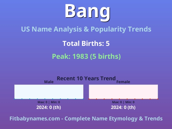 Infographic: Bang name meaning, origin, and popularity trends in the United States (US baby name analysis chart)