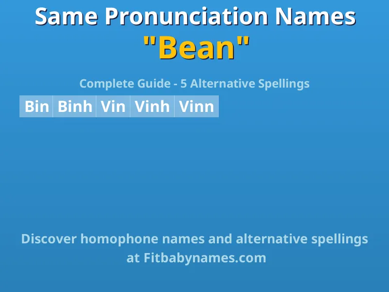 Infographic: Bean same pronunciation names, similar names, and homophone names