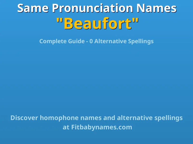 Infographic: Beaufort same pronunciation names, similar names, and homophone names
