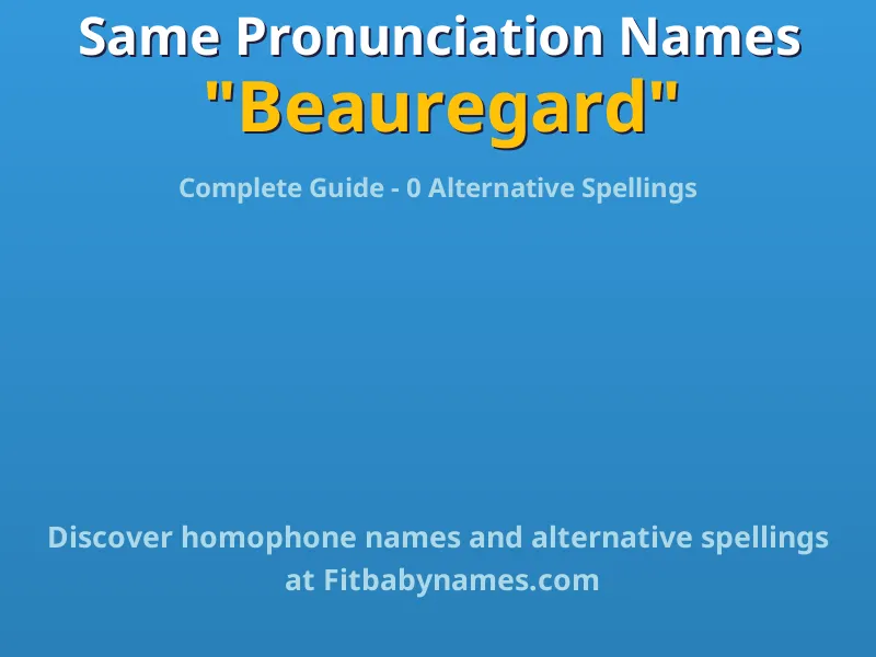 Infographic: Beauregard same pronunciation names, similar names, and homophone names