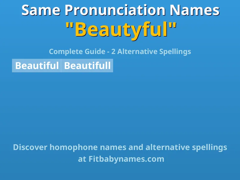 Infographic: Beautyful same pronunciation names, similar names, and homophone names