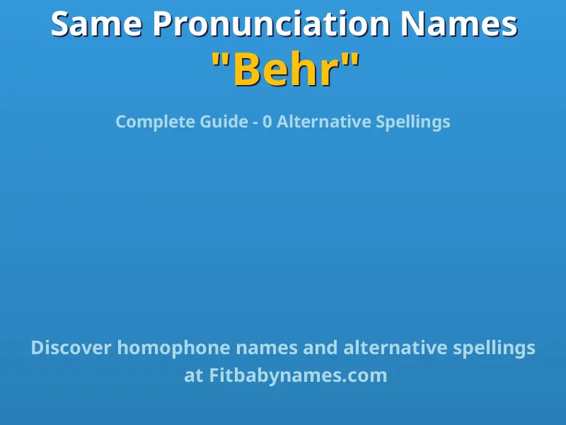 Infographic: Behr same pronunciation names, similar names, and homophone names