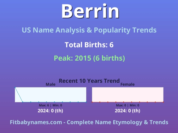 Infographic: Berrin name meaning, origin, and popularity trends in the United States (US baby name analysis chart)