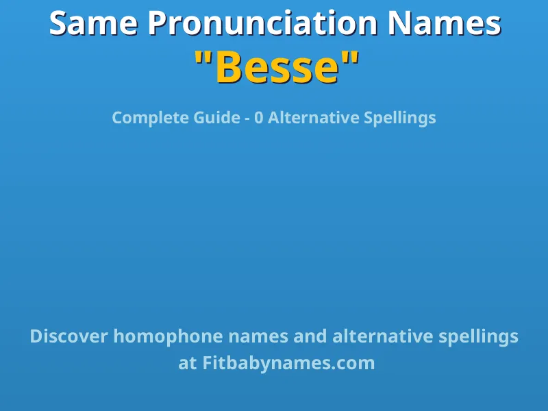 Infographic: Besse same pronunciation names, similar names, and homophone names