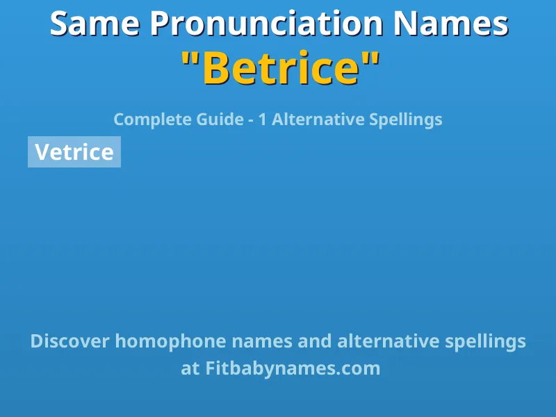 Infographic: Betrice same pronunciation names, similar names, and homophone names