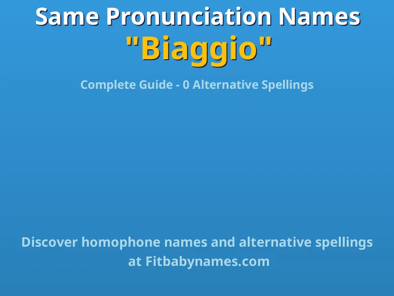 Infographic: Biaggio same pronunciation names, similar names, and homophone names