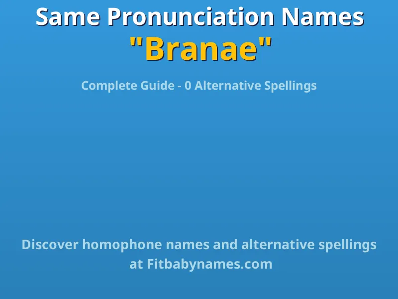 Infographic: Branae same pronunciation names, similar names, and homophone names