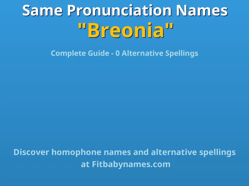 Infographic: Breonia same pronunciation names, similar names, and homophone names