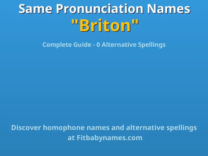 Infographic: Briton same pronunciation names, similar names, and homophone names