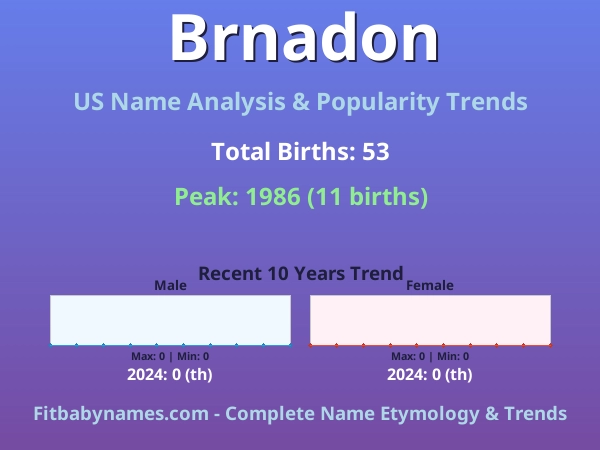 Infographic: Brnadon name meaning, origin, and popularity trends in the United States (US baby name analysis chart)