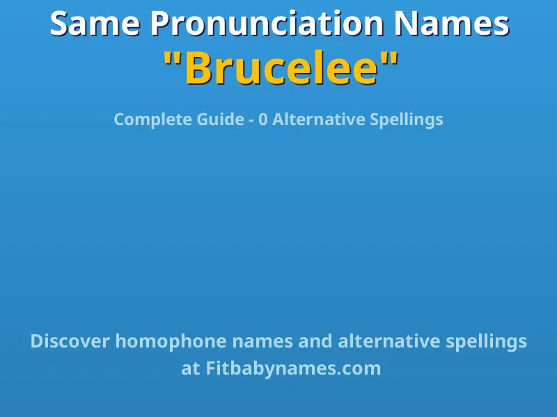Infographic: Brucelee same pronunciation names, similar names, and homophone names
