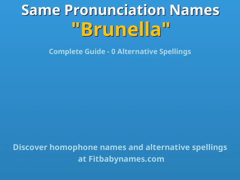 Infographic: Brunella same pronunciation names, similar names, and homophone names