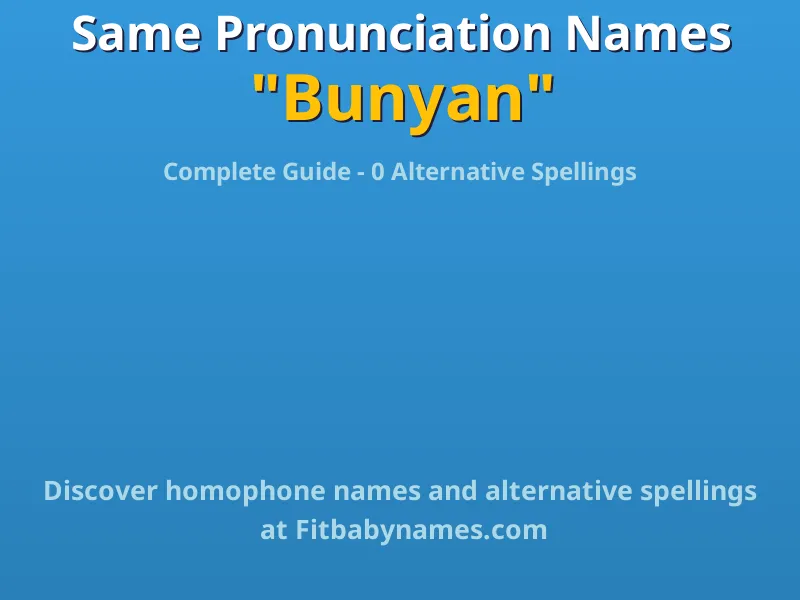 Infographic: Bunyan same pronunciation names, similar names, and homophone names