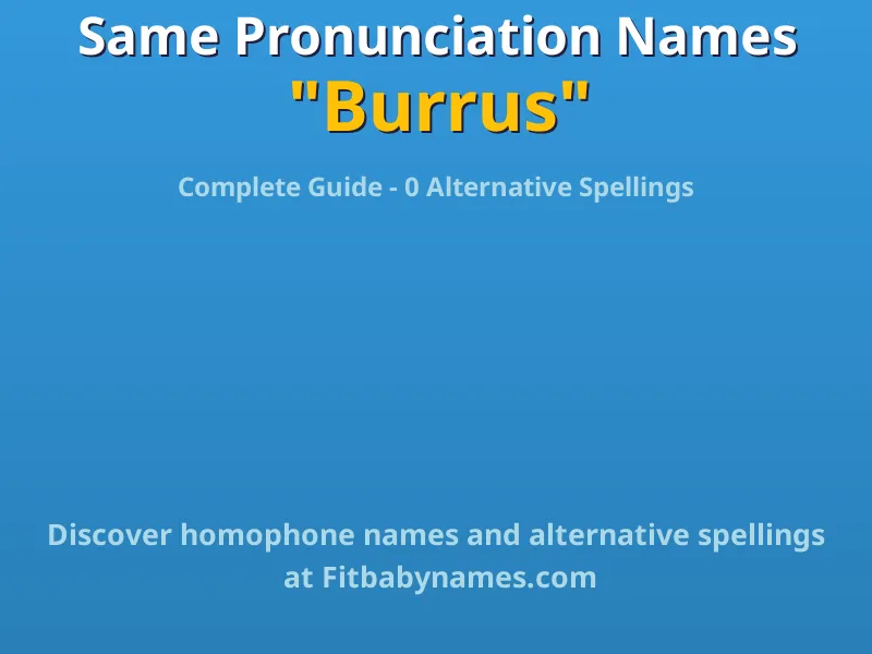 Infographic: Burrus same pronunciation names, similar names, and homophone names