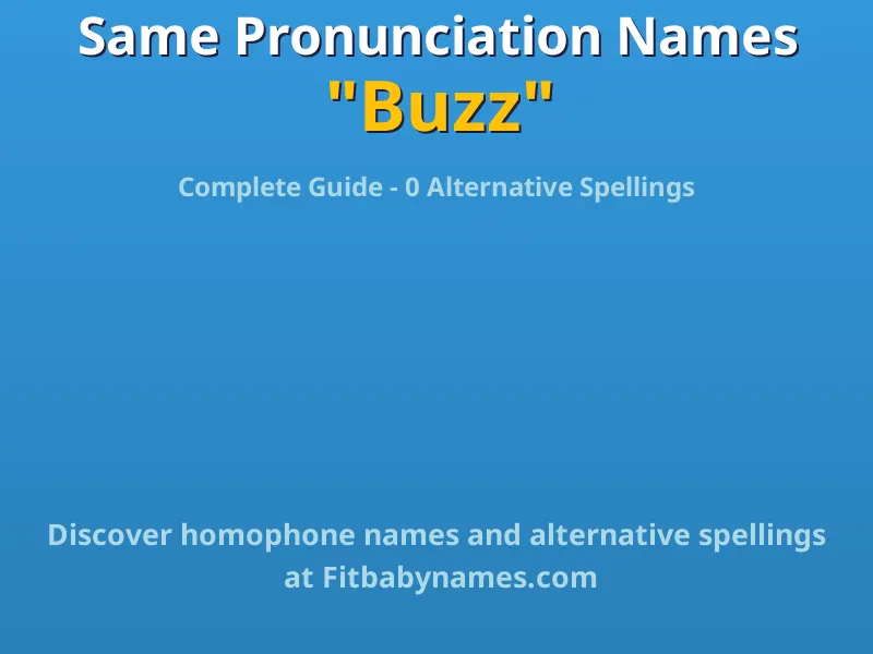 Infographic: Buzz same pronunciation names, similar names, and homophone names