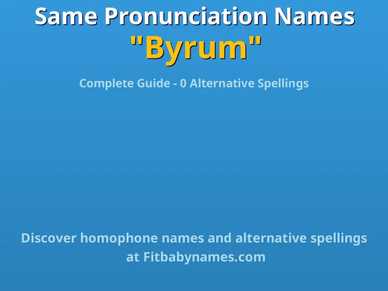 Infographic: Byrum same pronunciation names, similar names, and homophone names