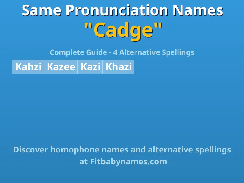 Infographic: Cadge same pronunciation names, similar names, and homophone names