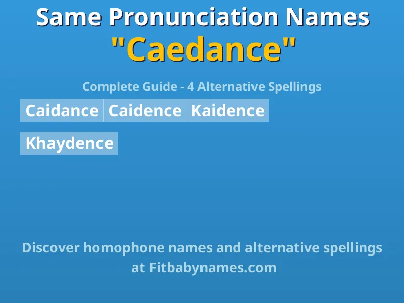 Infographic: Caedance same pronunciation names, similar names, and homophone names