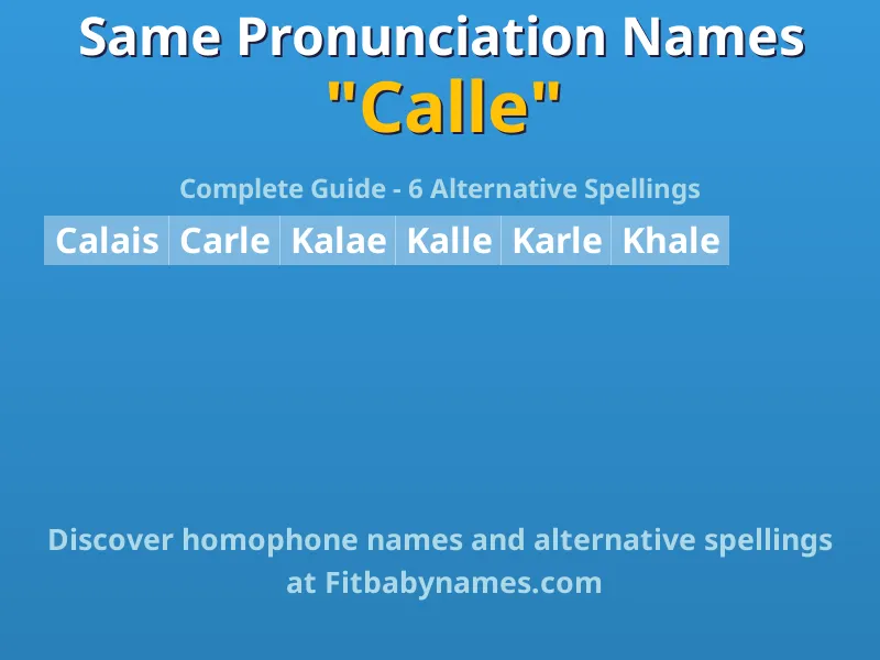 Infographic: Calle same pronunciation names, similar names, and homophone names