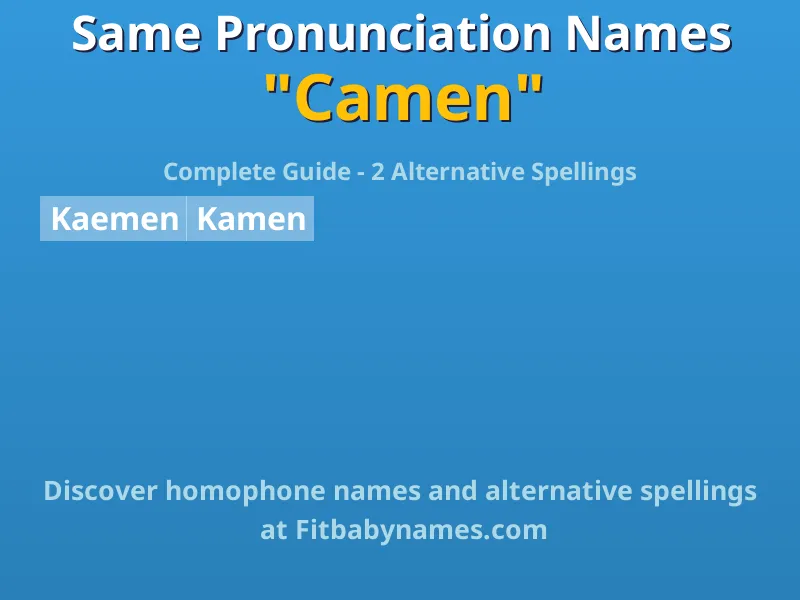 Infographic: Camen same pronunciation names, similar names, and homophone names