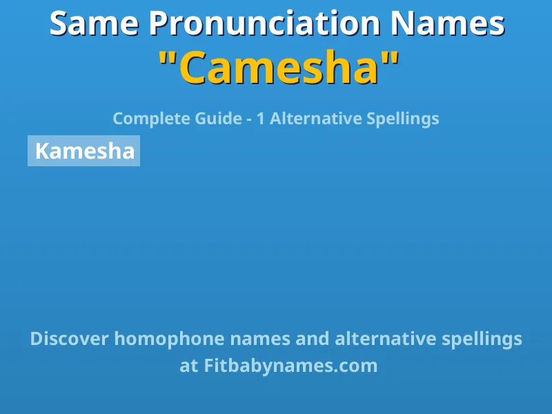 Infographic: Camesha same pronunciation names, similar names, and homophone names