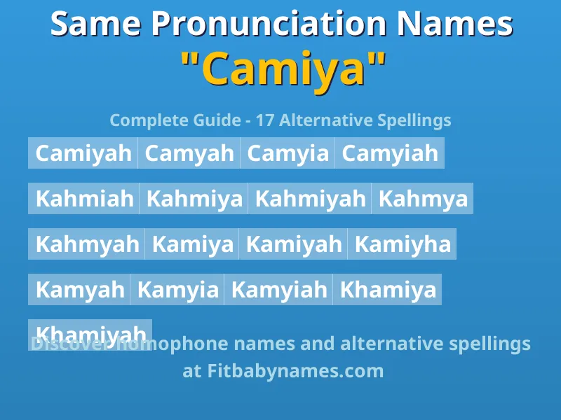 Infographic: Camiya same pronunciation names, similar names, and homophone names