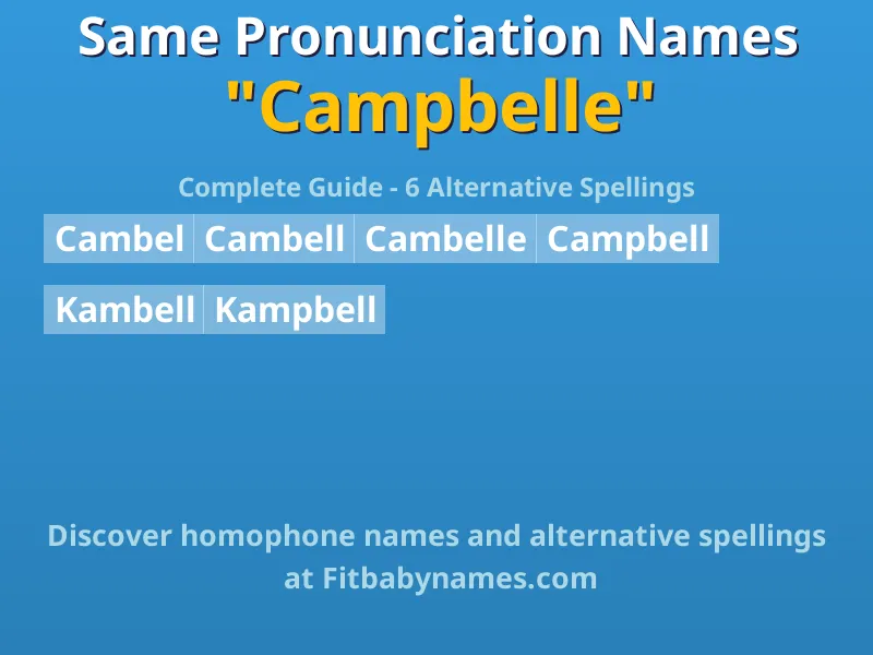 Infographic: Campbelle same pronunciation names, similar names, and homophone names