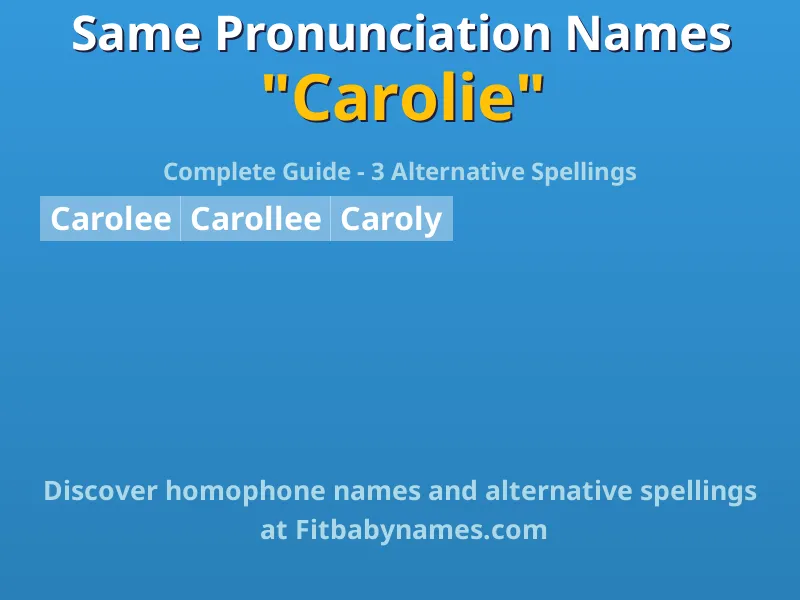 Infographic: Carolie same pronunciation names, similar names, and homophone names
