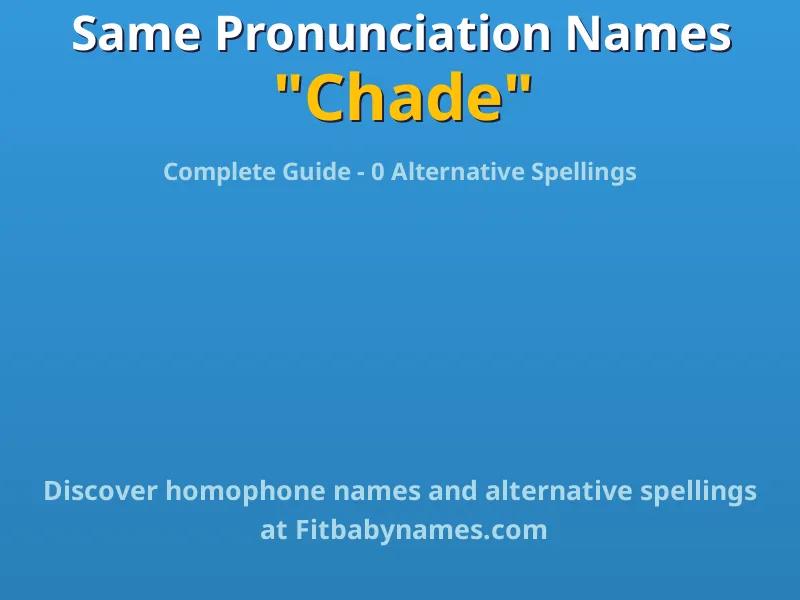 Infographic: Chade same pronunciation names, similar names, and homophone names