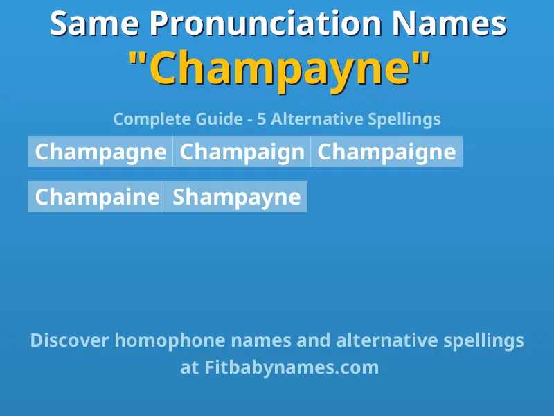 Infographic: Champayne same pronunciation names, similar names, and homophone names