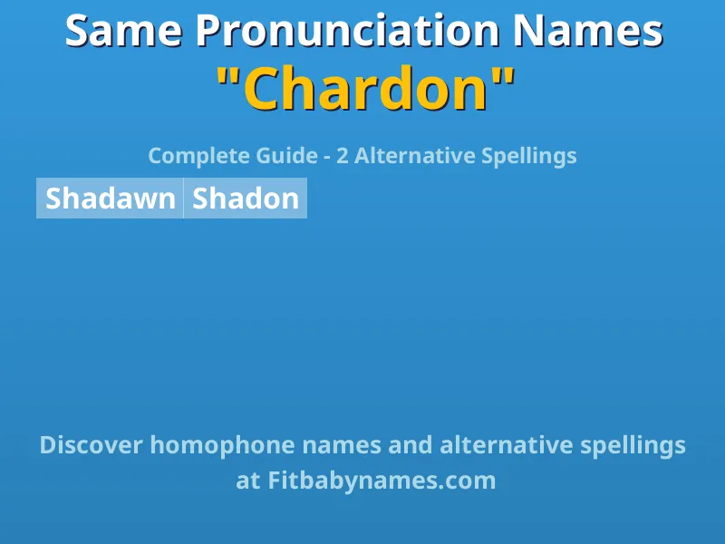 Infographic: Chardon same pronunciation names, similar names, and homophone names